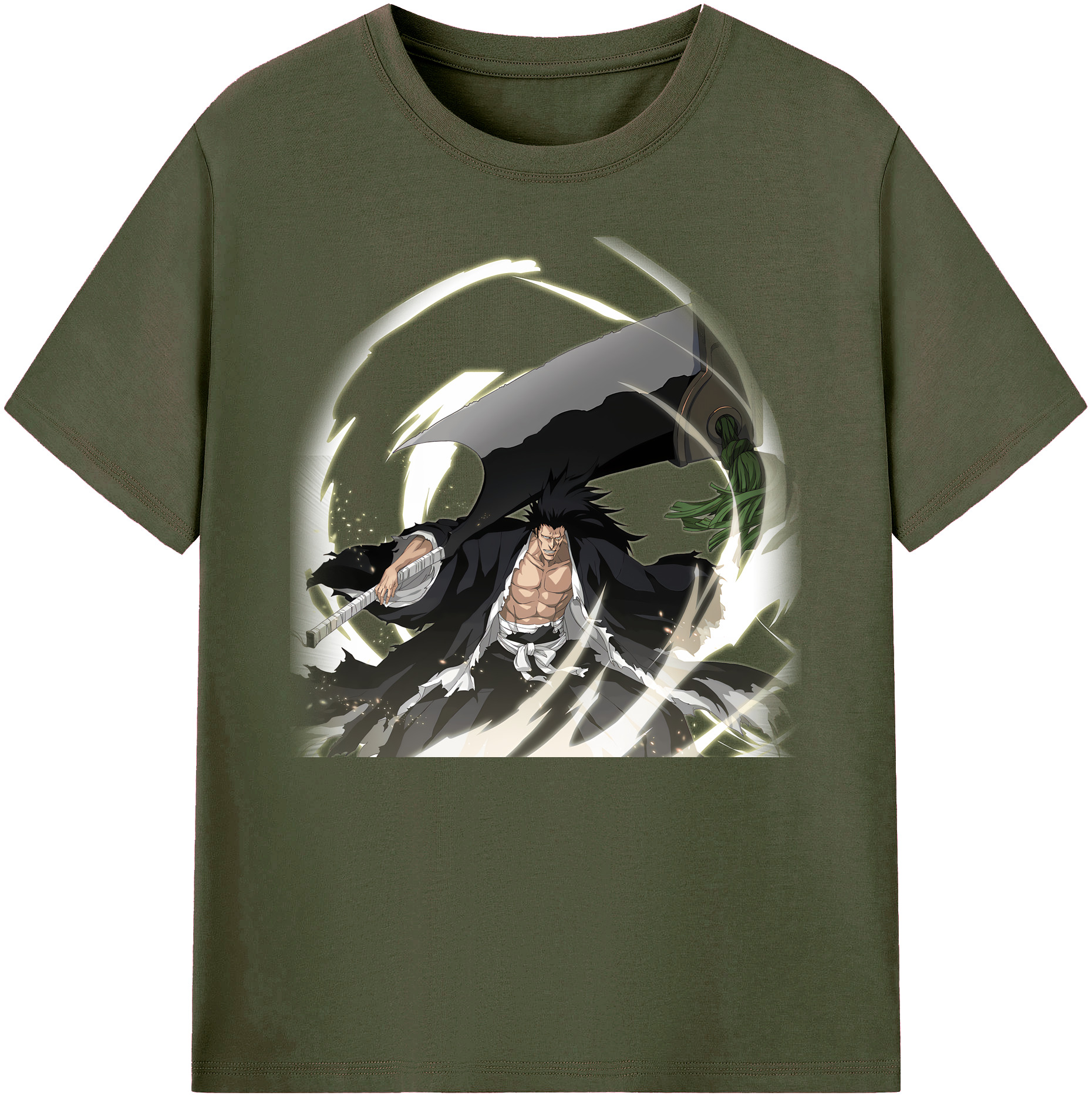 （画像用） ブリーチ ざらき けんぱち BLEACH Zaraki Kenpachi 綿100％ メンズ半袖Tシャツ｜肌触りやわらか＆通気性